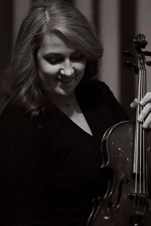 Woman Holding Violin Portrait