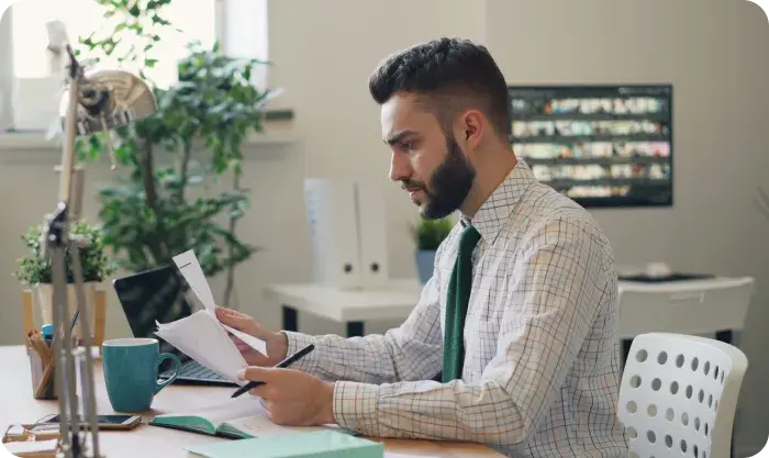 Man Working In An Office