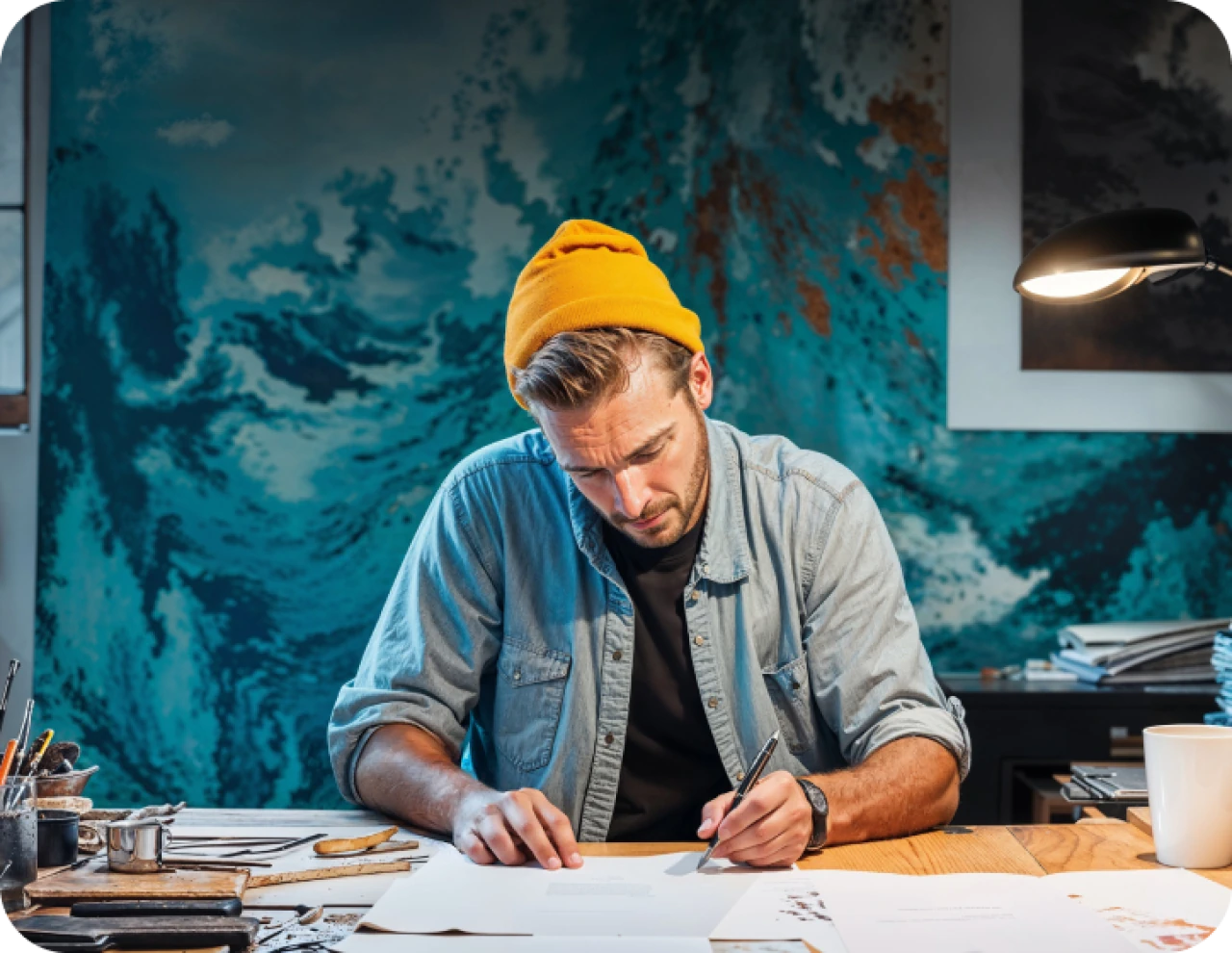 Man Working On His Entrepeneurship Project