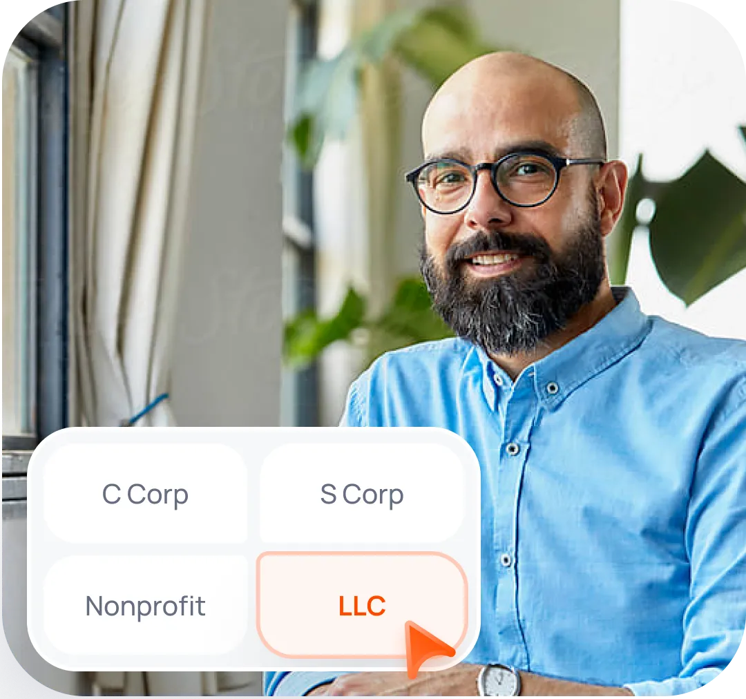 Business Owner Selecting Llc Entity Type Mobile