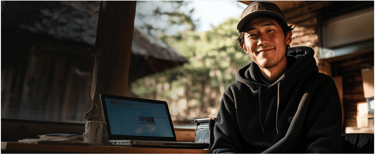Man With Laptop Desktop